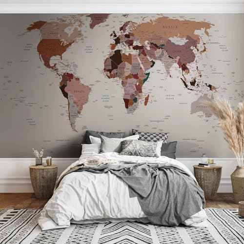 Wall Mural World Map 157x110 in (120.55 Sq Ft)