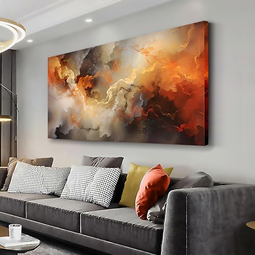 Abstract Wall Art Home Decor Orange Artwork Wall Art Prints Canvas Painting Wall Decor for Living Room Bedroom Office Decoration 20"x40"
