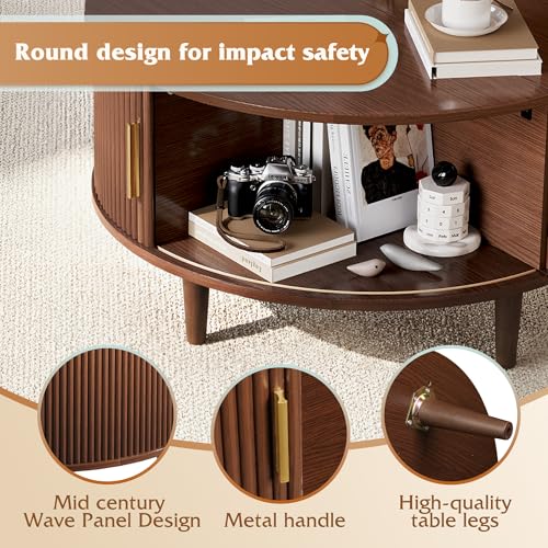 31.5" Round Coffee Table with Storage