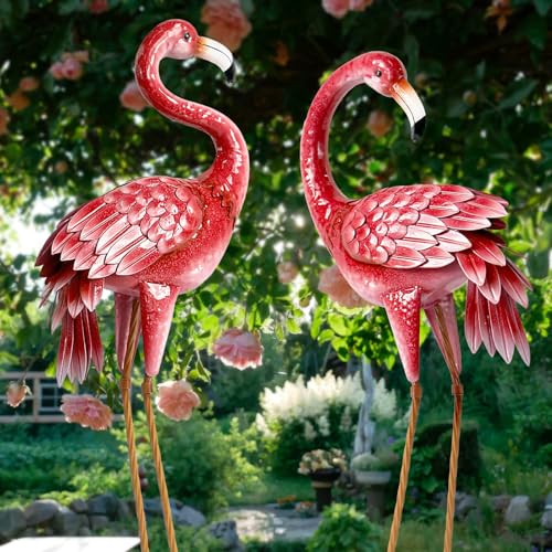 Flamingo Garden Statues and Sculptures (2 Count)