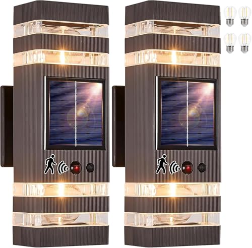 Oil Rubbed Bronze Solar Outdoor Wall Lights with 3