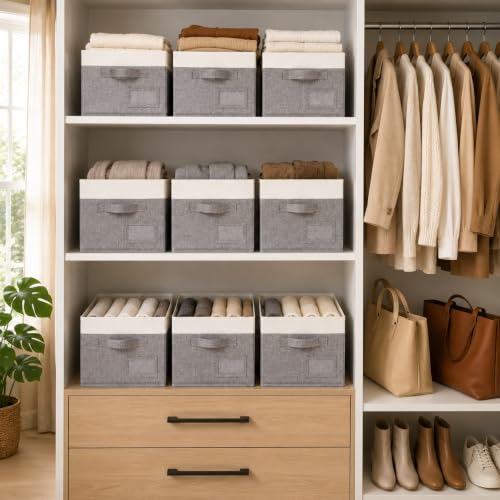 Closet Shelf Baskets with Label (3 Count)