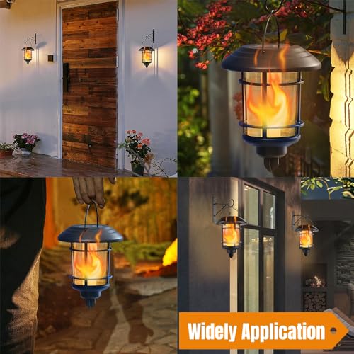 Solar Flame Wall Lanterns (2 Count)
