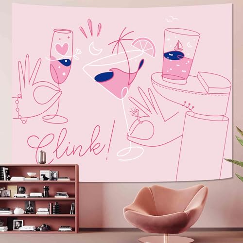 Y2K Tapestry Pink Party Wall Tapestry
