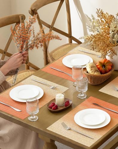 Woven Vinyl Fall Placemats Set of 12 (12 Count)