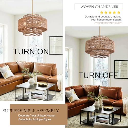 4 Light Boho Chandelier for Dining Room 3