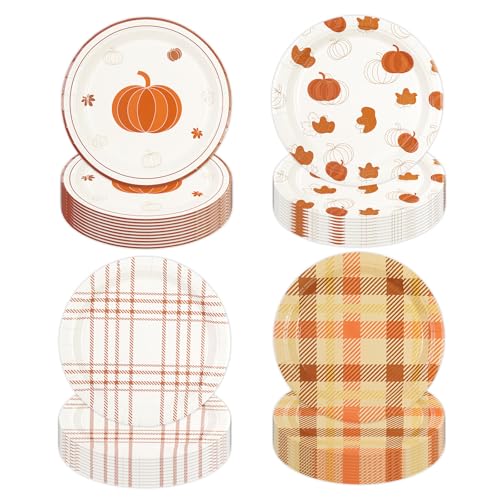 48Pcs Fall 7inch Paper Plates (48 Count)