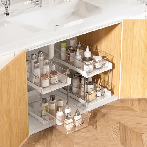 2 Pack Pull Out Bathroom Under Sink Organizer (2 Count)