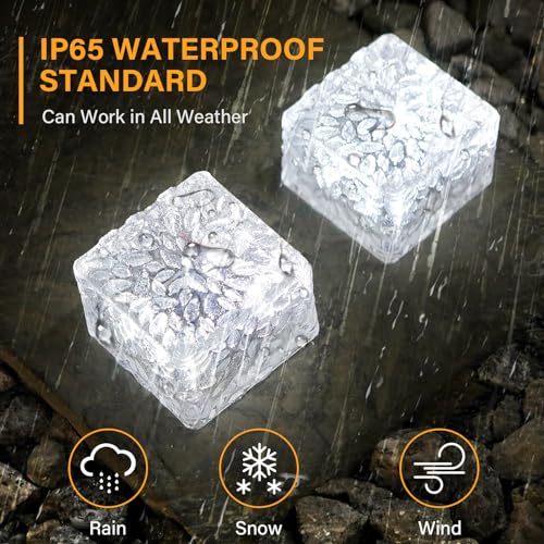Solar Brick Lights Outdoor Solar Lights Outdoor Waterproof Patio (6 Count)