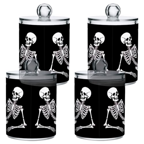 Halloween Skull 2PC Airtight Transparent Storage Jar (2 Count)