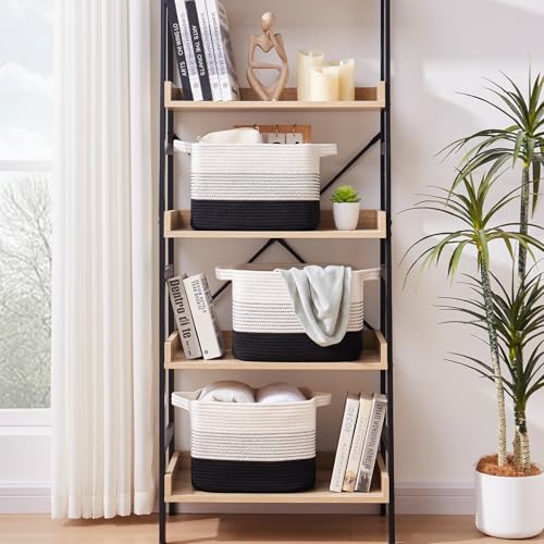 Cotton Rope Storage Baskets for Organizing Gradient Dark 3