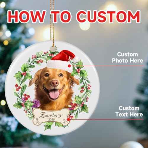 Personalized Dog Ornaments for Christmas Tree with Photo