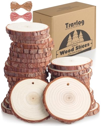 Wood Slices with Hole (30 Count)