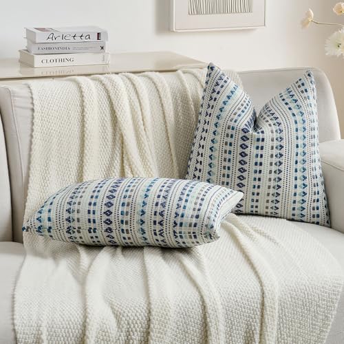 Pack of 2 Boho Throw Pillow Covers 18x18 Inch (2 Count)