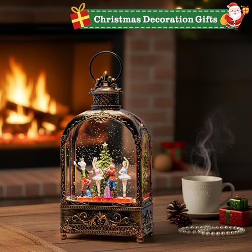 Nutcracker Christmas Snow Globes Lantern Christmas Snow Globe with Music Dance Soldier Nutcracker Scene