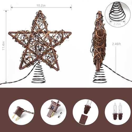 10" Rustic Christmas Star Tree Topper