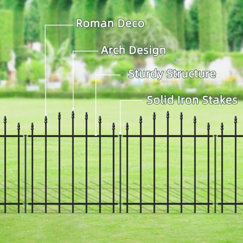 26” x 20’ No Dig Metal Garden Fence with Stakes (62400 sq inches)