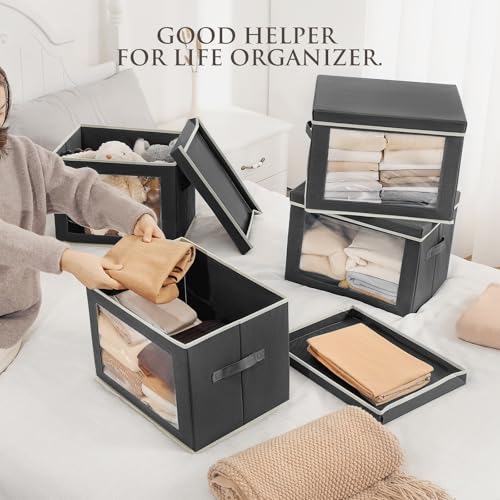 Stackable Storage Bins with Lids (6 Count)