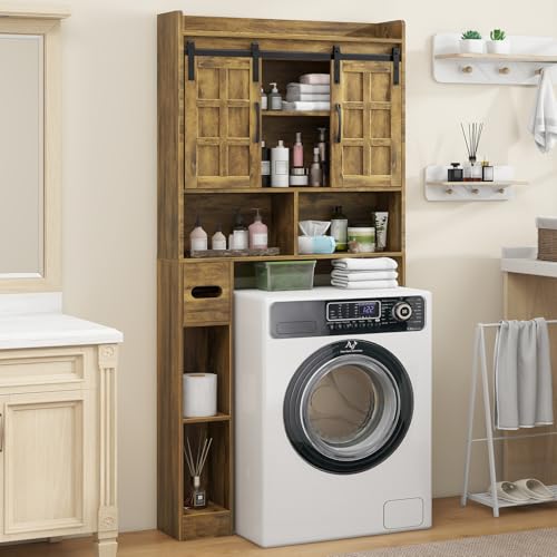 Over The Toilet Storage Cabinet with Sliding Doors