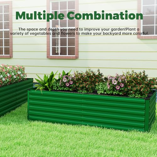 6x3x2ft Outdoor Metal Raised Garden Bed (2 Count)