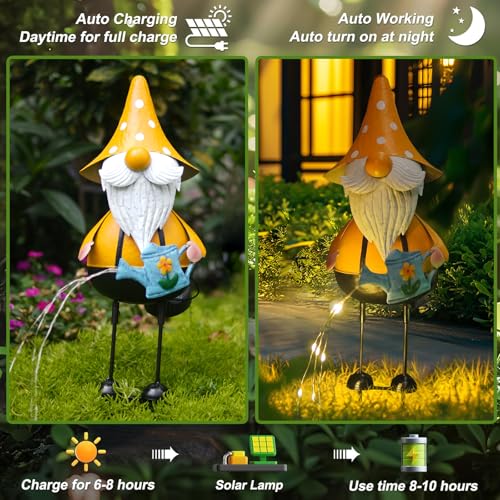 Garden Gnome Statue with Solar Lights