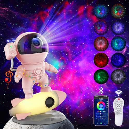 Astronaut Galaxy Projector Night Lights with Rocket Lamp