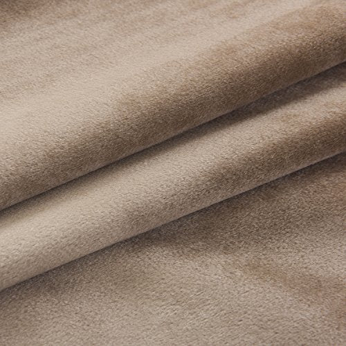 Super Soft Luxury Velvet Curtains Set of 2 Sand Color Room Darkening Blackout Drapes Drapery Cream 52 Inch Wide by 72 Inch Length with Grommet Sand