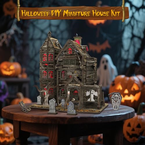 3D Wooden Puzzle Haunted House Model Set