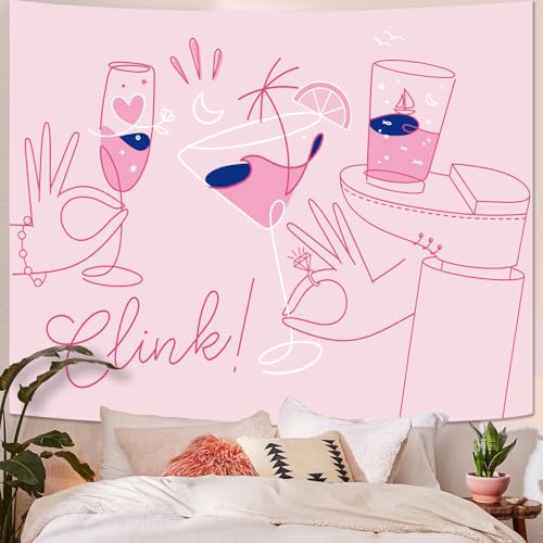 Y2K Tapestry Pink Party Wall Tapestry