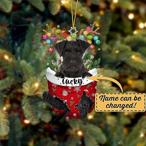 Black Miniature Schnauzer Dog Christmas Ornament