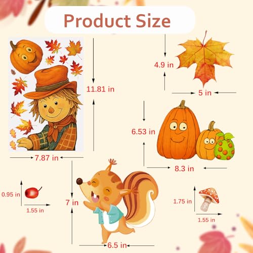 153 Pcs Fall Window Clings (153 Count)
