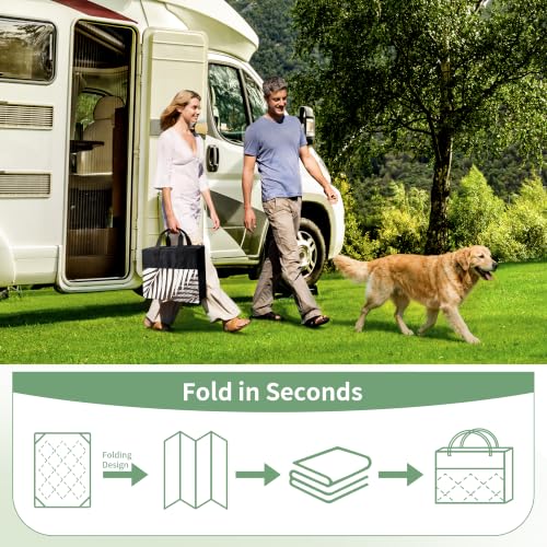 Outdoor Rug Waterproof Plastic Rugs 10'x14' for Camping Coffee (20160 sq in)