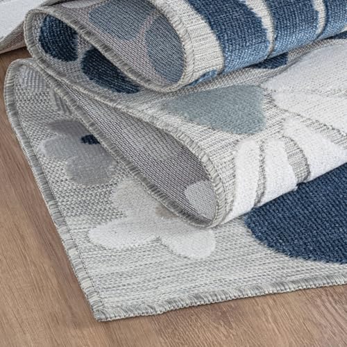 Outdoor Rug 8x10 Modern Floral Tropical Area Rugs for Outdoor and Indoor Patio Easy to Clean Non Shedding Living Room Porch Garden Washable Outside Carpet (80 Sq Ft)