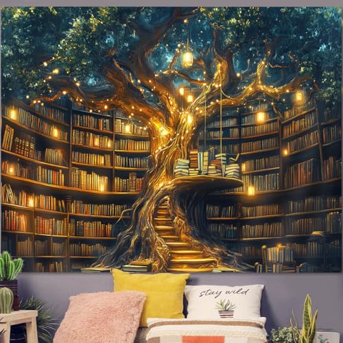 Fantasy Library Tapestry For Classroom