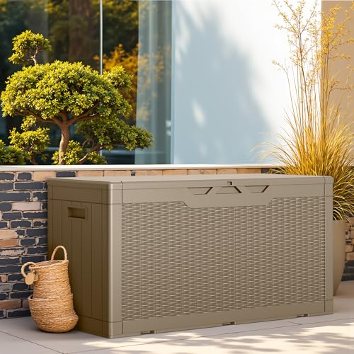 Outdoor Storage Box 100 Gallon Storage Bin with Lid for Patio Furniture