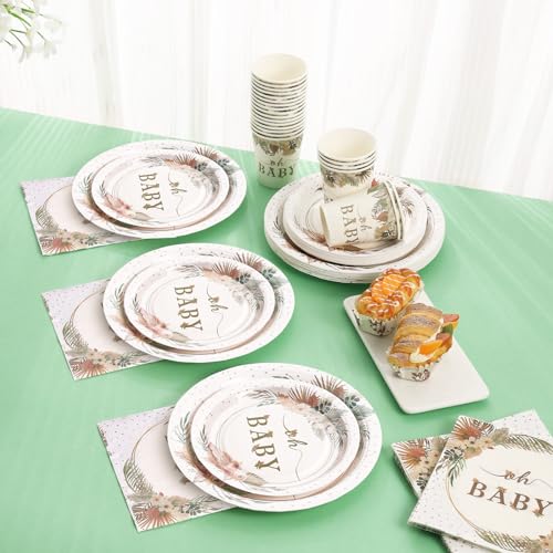 168 Pcs Boho Its A Girl Baby Shower Decorations (168 Count)
