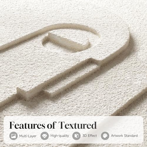 Large 3D Textured Framed Neutral Abstract Wall Art Set (3 Count)