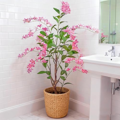Artificial Jasmine Tree 5ft Beige Flower Pot Fake Trees