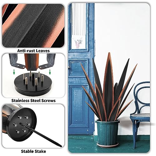 24" Metal Agave Plant Outdoor Decor