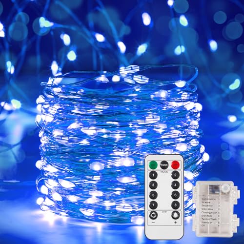 1 Pack 16.4 Ft. Battery Operated Outdoor String Lights with Remote & Timer