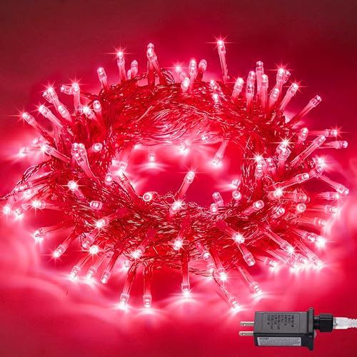 Connectable 33ft 100 LED Red Halloween String Lights Clear Wire (33 Foot)
