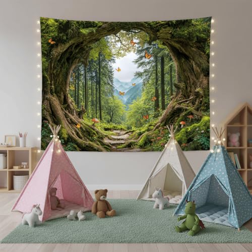 Green Nature Forest Tapestry 80x60 Inch