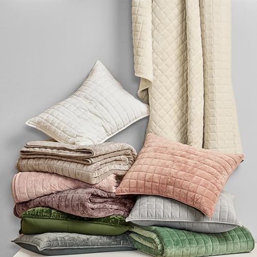 Channel Box Stitch Velvet Quilt Set