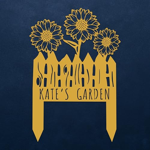 Custom Sunflower Metal Garden Sign with Stakes