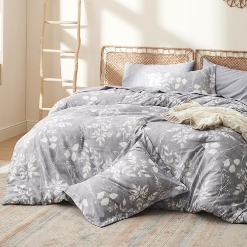 Floral Grey Comforter Set