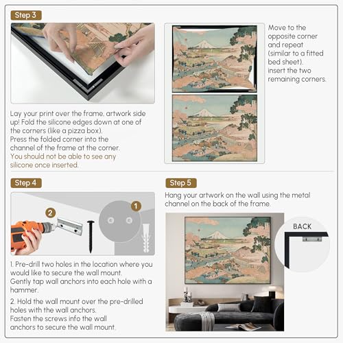 60"x72" Extra Large Framed Wall Art Japanese Ukiyo