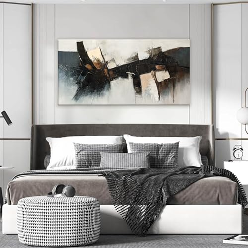 Black Wall Art Abstract Wall Decor Modern Artwork Canvas Prints Picture Canvas Art Wall Decor Modern Abstract Art Bedroom Living Room Office Decoration Ready To Hang 24"X48"