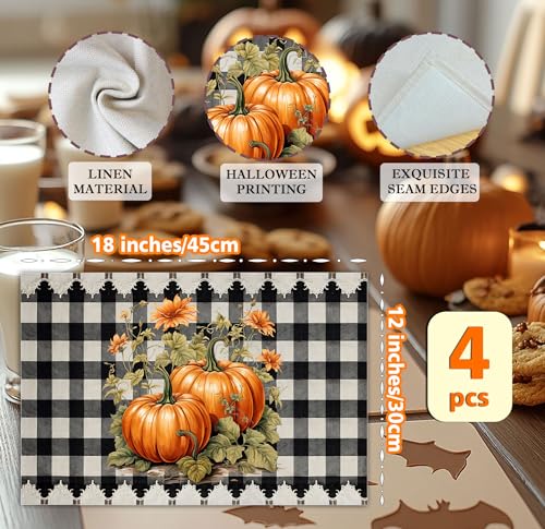 Halloween Pumpkin Placemats Set of 4 (4 Count)