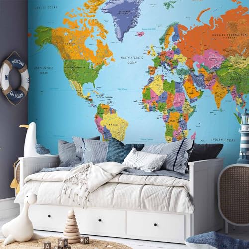 Wall Mural World Map 193x138 in (10 Count)