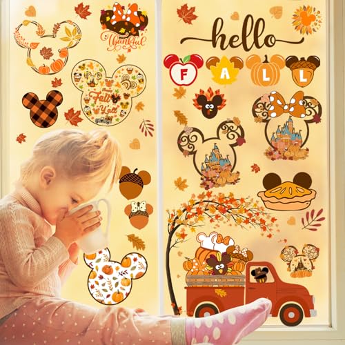 Mouse Themed Fall Window Clings